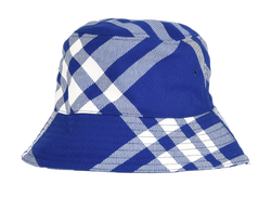Burberry Check Bucket Hat, Poly/Cotton, Blue/White, Sz S, 3*